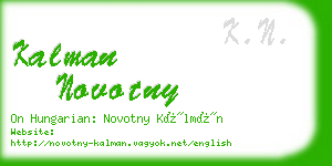 kalman novotny business card